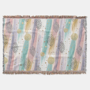 Cobertor Pincel de Pastel e Abstrato geométrico Dourado