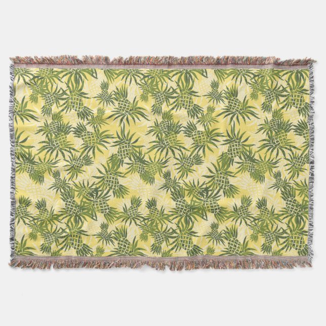 Cobertor Pineapple Camo Hawaiai Throw Blanket (Frente)