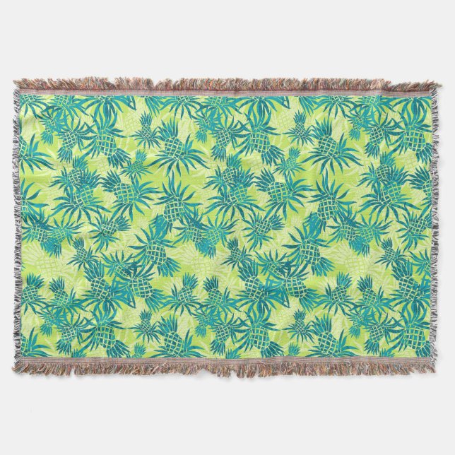 Cobertor Pineapple Camo Hawaiai Throw Blanket (Frente)