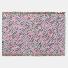 Cobertor pink and gray green camo abstract