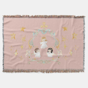 Cobertor Pink de Cores de Água de Natal Cristão
