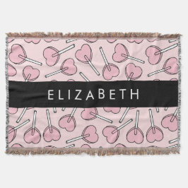 Cobertor Pink Lollipops, Heart Lollipops, Lolly, Your Name