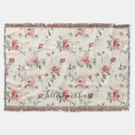 Cobertor Pink Roses Floral 