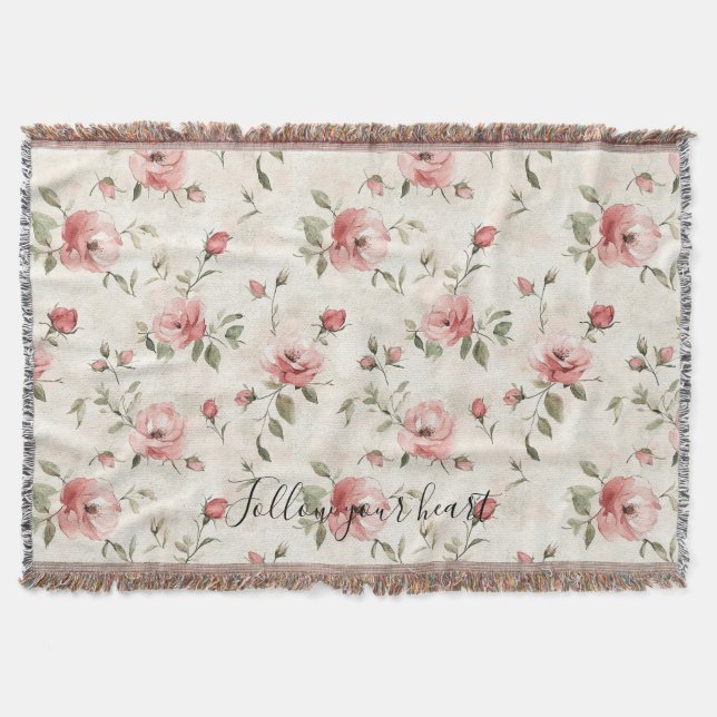 Cobertor Pink Roses Floral  (Frente)