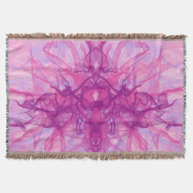 Cobertor PINK SMOKE - Arte Fractal Moderna e abstrato - (Frente)