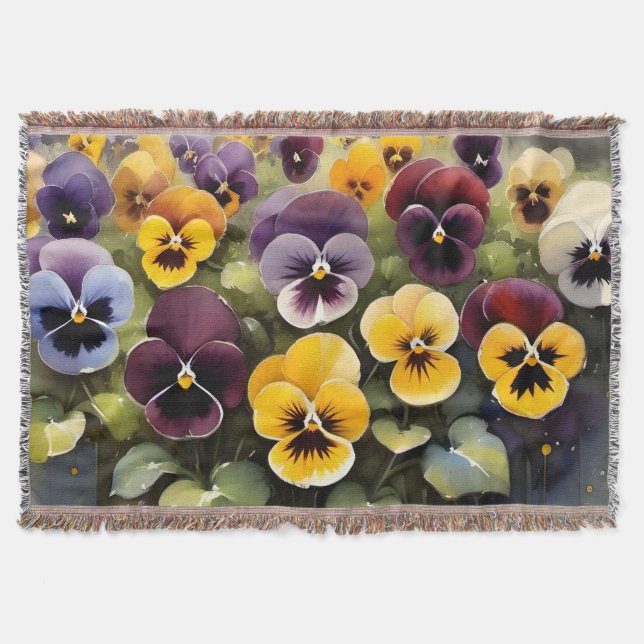 Cobertor Pintura a aquarela e púrpura (Frente)