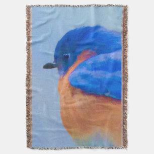 Cobertor Pintura Bluebird - Arte Original para Pássaros
