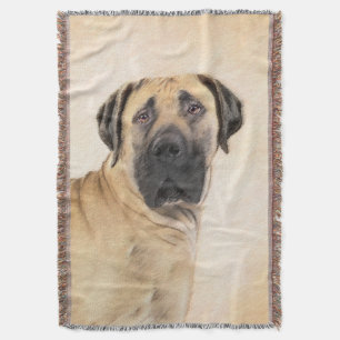 Cobertor Pintura de Boerboel - Arte Original de Cachorro Fo