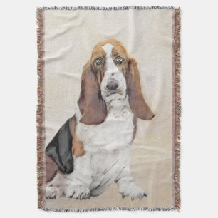 Cobertor Pintura de Cachorro Basset - Arte de Cachorro Orig