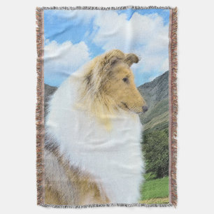 Cobertor Pintura de Collie em Montanhas (Rough) - Arte Cani