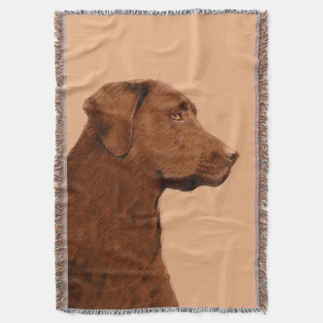 Cobertor Pintura de Labrador Retriever (Chocolate) - Arte C (Frente Vertical)