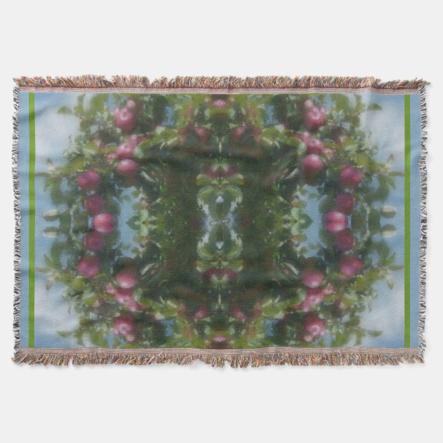 Cobertor Pintura De Maçãs Vermelhas Na Árvore Padrão Artíst (Frente)