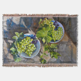 Cobertor Pintura de Natureza-Morta de Uva Verde
