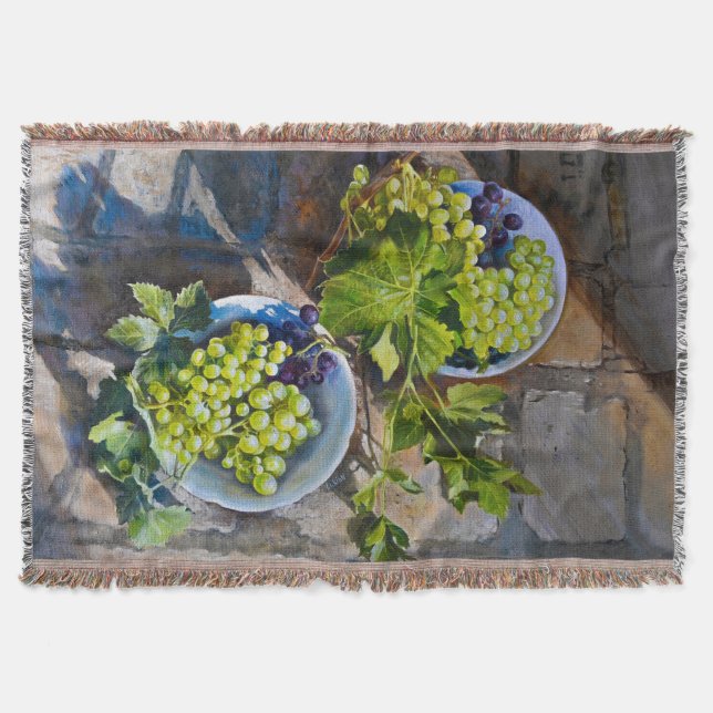 Cobertor Pintura de Natureza-Morta de Uva Verde (Frente)