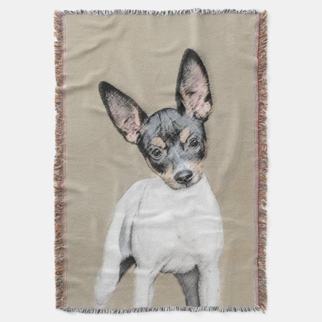 Cobertor Pintura de Rat Terrier - Arte de Cachorro Original (Frente Vertical)