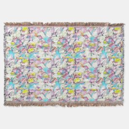 Cobertor Pintura de rosas rosa, amarelas e brancas