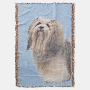 Cobertor Pintura em Havanês (Prata) - Arte Canina Original