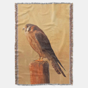 Cobertor Pintura em Kestrel Americano - Arte original sobre