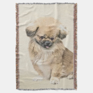 Cobertor Pintura em Pekingese - Arte Cachorra Original