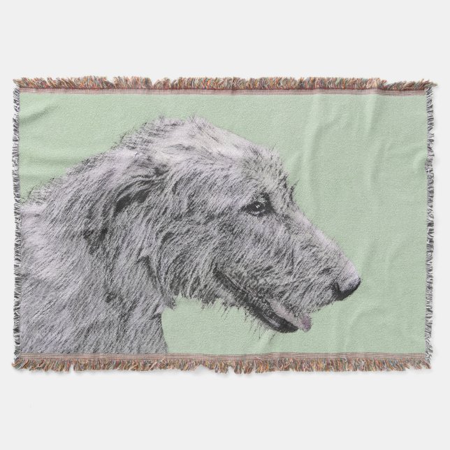 Cobertor Pintura em Wolfhound Irlandês - Arte em Cachorro O (Frente)
