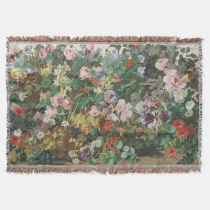 Cobertor Pintura floral de flores coloridas vintage bonitas