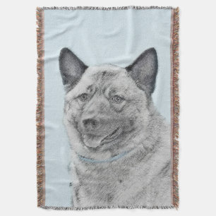 Cobertor Pintura Norueguesa de Elkhound - Arte Original de