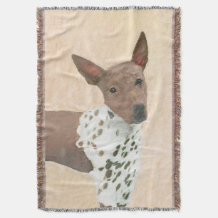 Cobertor Pintura Terrier sem cabelos americana - Arte canin