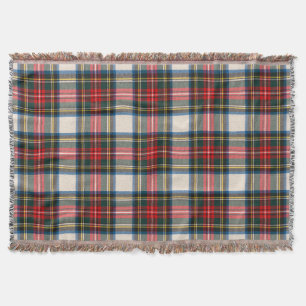 Cobertor PixDezines tartan do clã Stewart vermelho branco