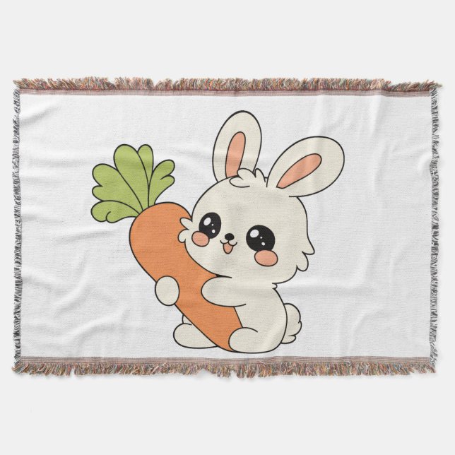 Cobertor Plaid Enfant avec Adorable Lapin (Frente)