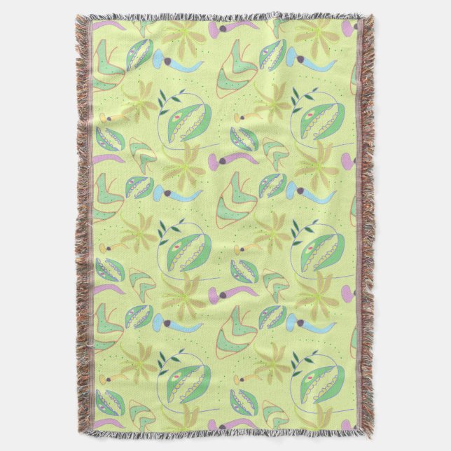 Cobertor Plantas carnívoras engraçadas desenhando um padrão (Frente Vertical)