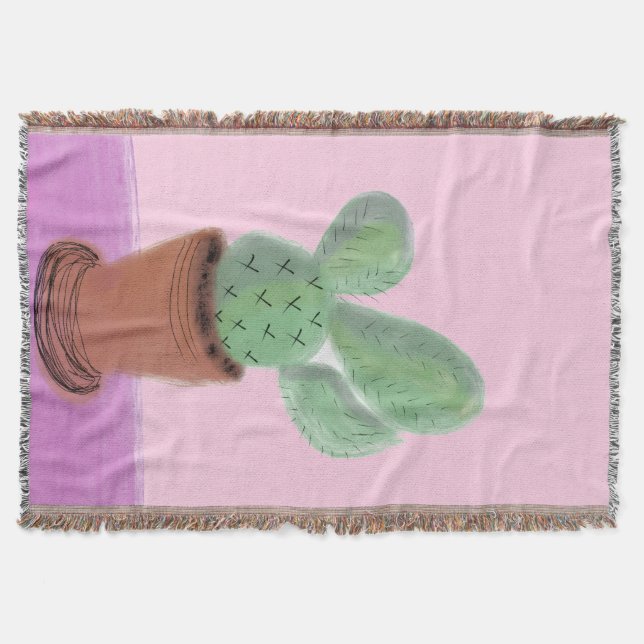 Cobertor Plante Cactus Verde Roxo plantas de interior  (Frente)