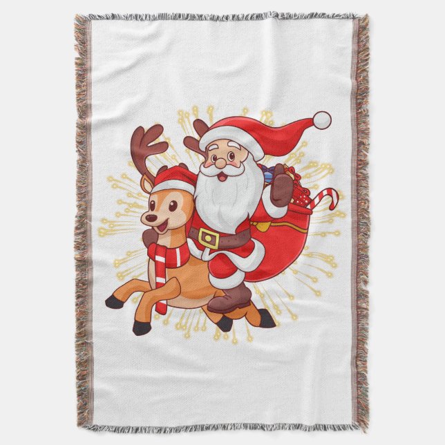 Cobertor **"Playful Santa Claus Design – Fun and Festive Ch (Frente Vertical)