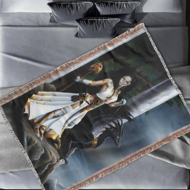 Cobertor Poderosa Feiticeira de Fantasia Guardiã do Dragão  (Criador carregado)