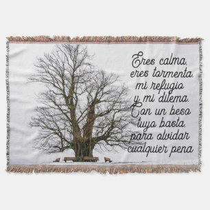 Cobertor Poema de amor em espanhol