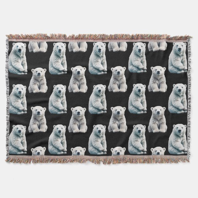 Cobertor Polar Bear Animal Pattern Design (Frente)