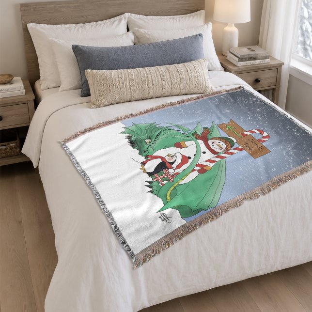 Cobertor Pólo Norte Boneco de Neve Dragão Pinguim Natal (Criador carregado)