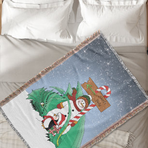 Cobertor Pólo Norte Boneco de Neve Dragão Pinguim Natal