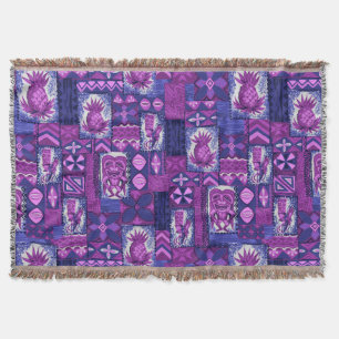 Cobertor Pomaika’i Tiki Havaiana Vintage Tapa