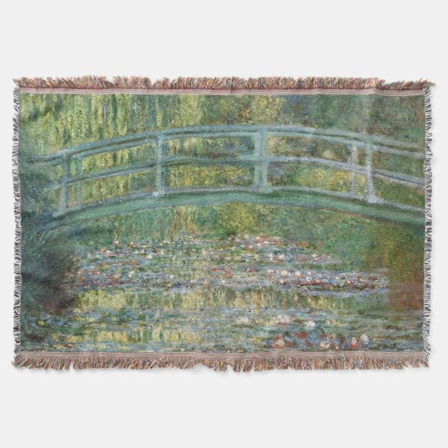 Cobertor Ponte Japonesa de Claude Monet Arte da Ninféia (Frente)