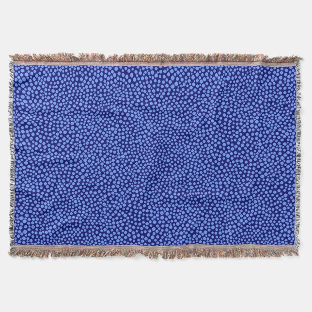 Cobertor Pontos aleatórios - Azul-bebê no Marinho profundo (Frente)