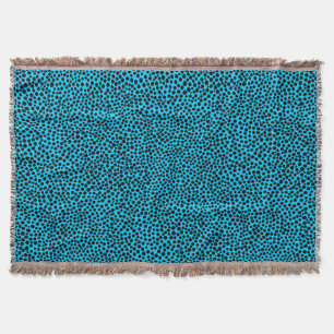 Cobertor Pontos Aleatórios - Preto no Azul-Céu