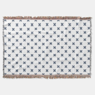 Cobertor Pontos crus de cinza azul em branco