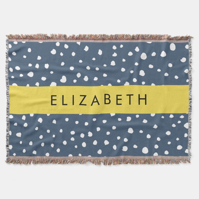 Cobertor Pontos Dalmáticos Azuis marinhos, Pontos, Pontos,  (Frente)