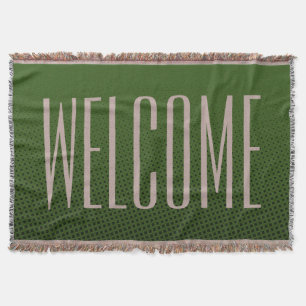 Cobertor Pontos engraçados Padrão verde escuro + seu texto