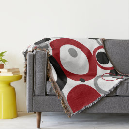 Cobertor Pontos vermelhos, Cinzas e pretos