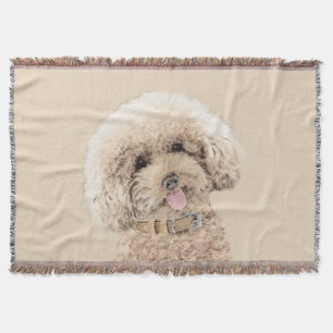 Cobertor Poodle Miniature Toy Apricot Cream Brown Dog Art