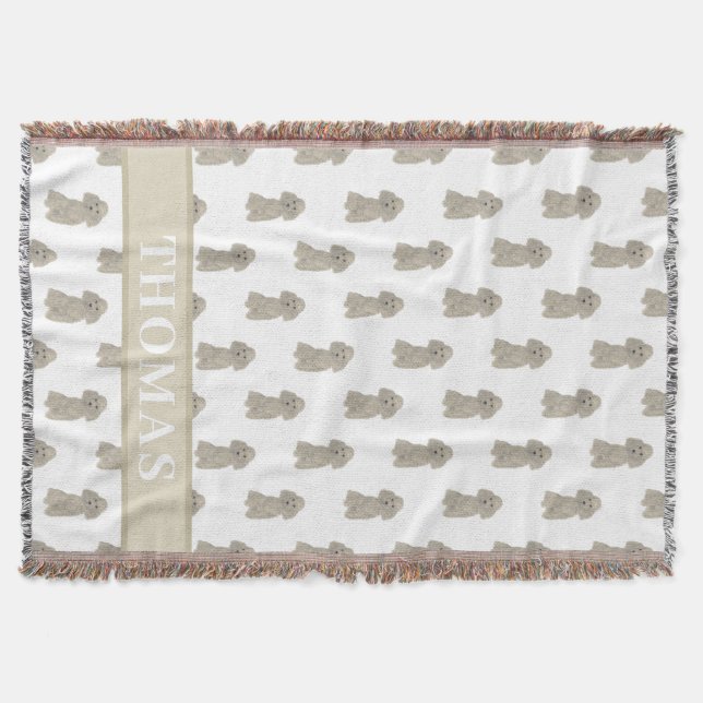 Cobertor Poodle Personalizado (Prata de Cinza) (Frente)