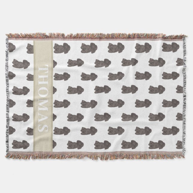 Cobertor Poodle Personalizado (Preto) (Frente)