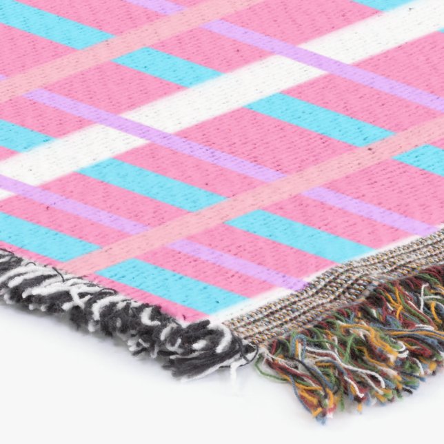 Cobertor Pop de Xadrez rosa (Canto)