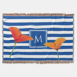 Cobertor Poppy Blue Stripes Monograma